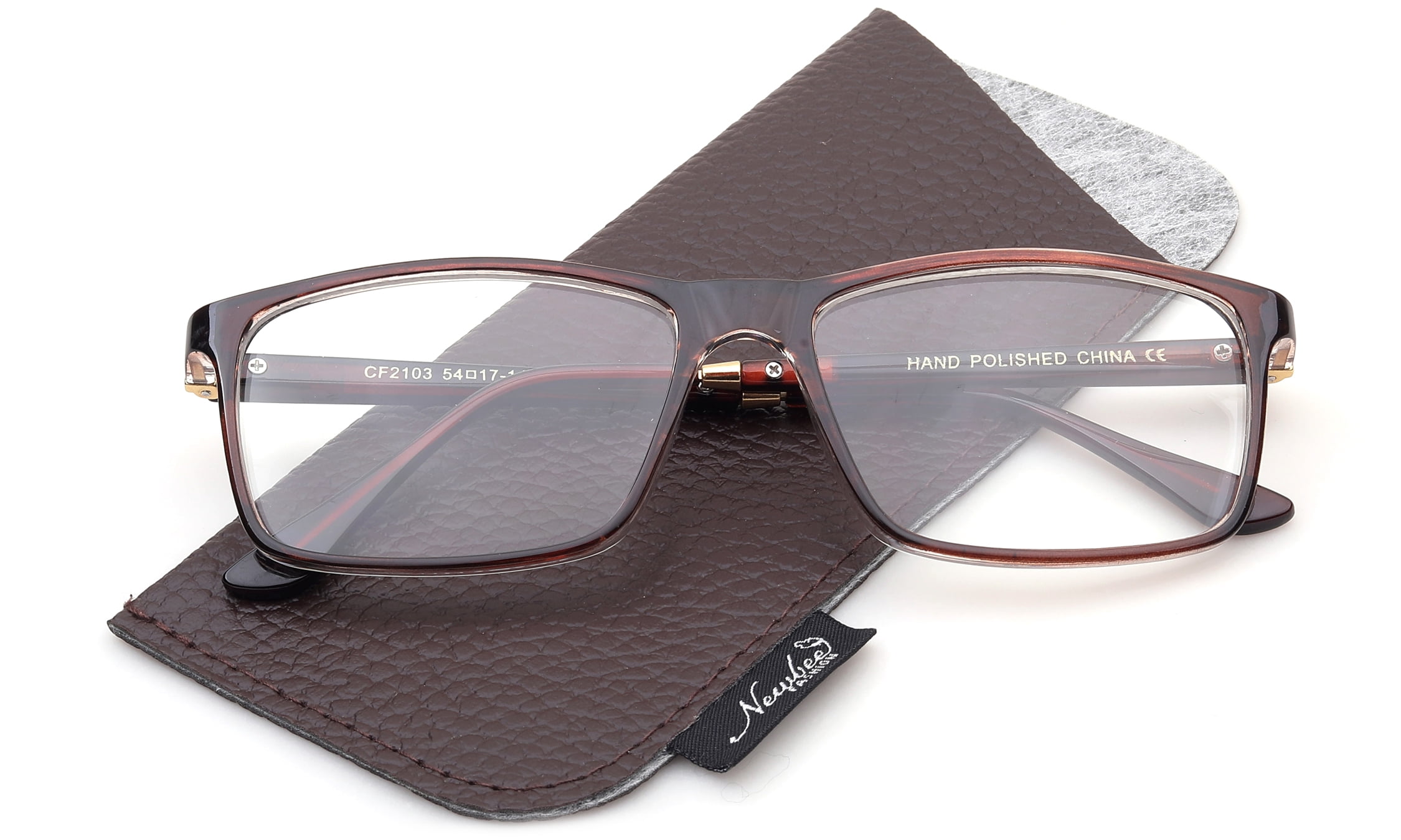 Newbee Fashion Unisex Clear Lens Rectangle Glasses – Polycarbonate, UV Protection, Lightweight Frame