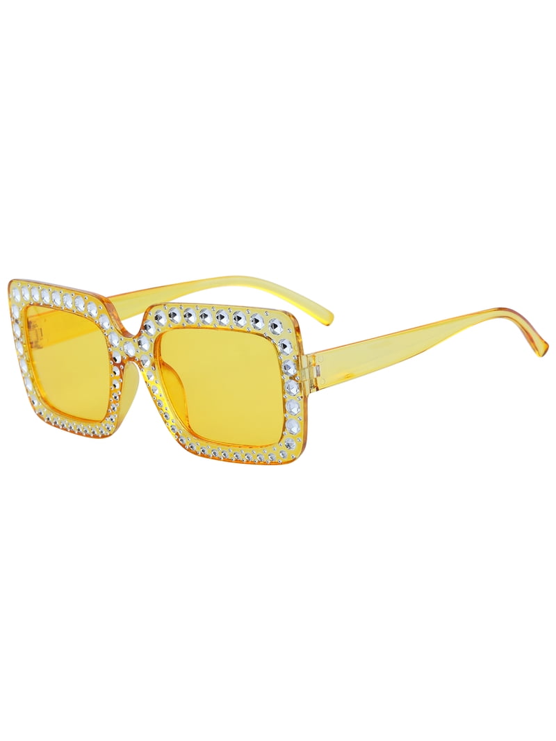 Unisex Rectangular Big Full-Frame Sunglasses Rhinestone  display picture 1