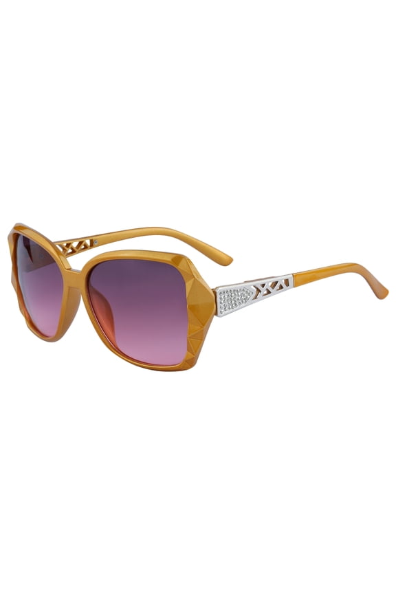 Unisex Father's Day Rectangular Full-Frame Sunglasses Irregular Geometric Textured Pattern Sun Glasses Sunscreen Protection Gold
