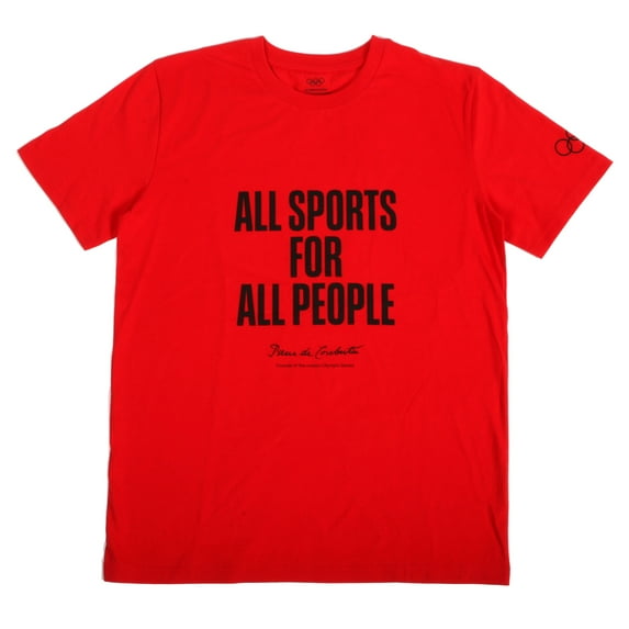 Unisex Red The Olympic Collection - Pierre de Coubertin Quote T-Shirt