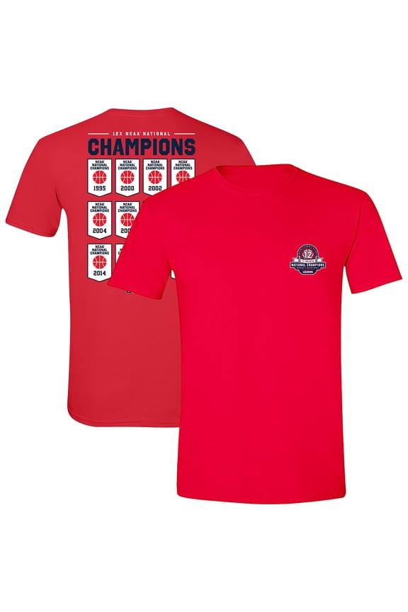 Unisex Red UConn Huskies 12-Time Women's Basketball Champions Classic T-Shirt