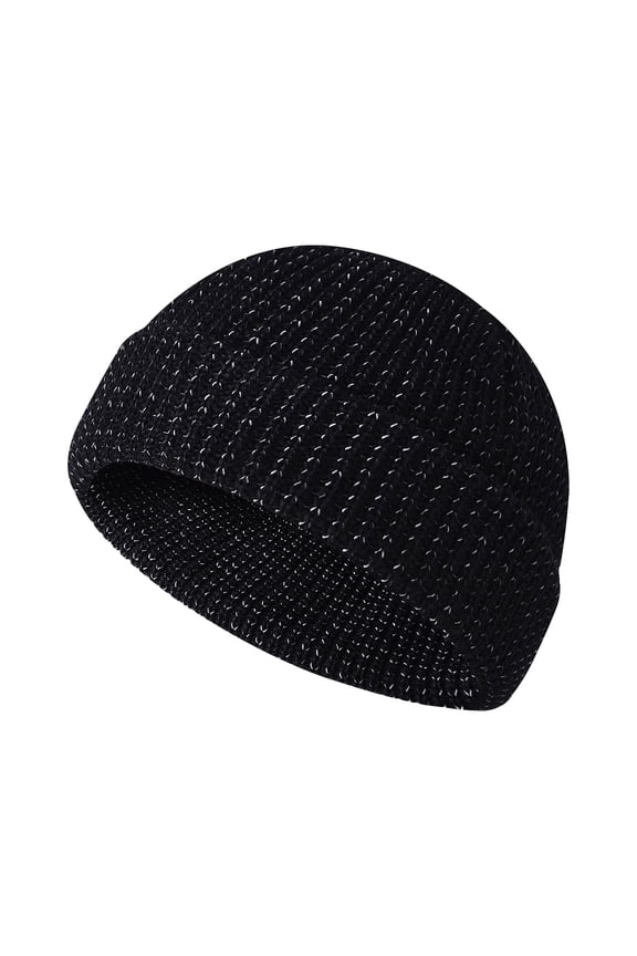 Unisex Reflective Sports Running Hat - Warm Acrylic Knit Beanie for Men Women Outdoor Winter