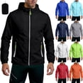 thumbnail image 1 of Unisex Reflective Zip-Up Hoodie with Storage Pouch - Lightweight Quick-Dry Windbreaker Jacket for Running, Cycling & Fishing, Breathable UV Sun Protection Sportswear Black L, 1 of 9