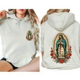 thumbnail image 1 of Unisex Religious Hoodie, “Virgen de Guadalupe” Double-Sided Our Lady of Guadalupe Graphic Hooded Sweatshirt, Classic Cotton Fabric, Sizes S–5XL, 1 of 7