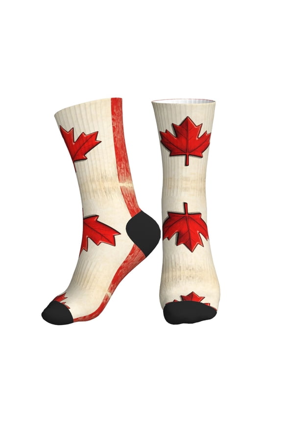 Unisex Retro Canada Flag Art Country Novelty Ankle Socks Colorful ComfortSoft Lightweight Sports Athletic Socks