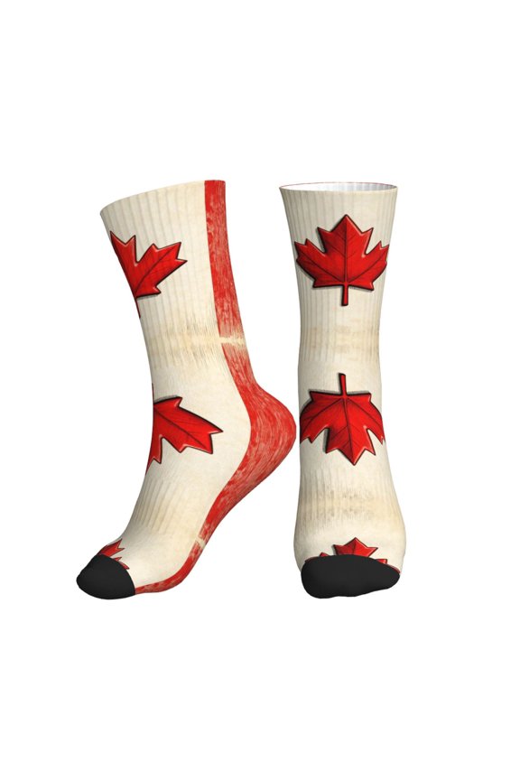 Unisex Retro Canada Flag Art Country Novelty Ankle Socks Colorful ComfortSoft Lightweight Sports Athletic Socks