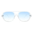 thumbnail image 1 of Unisex Retro Fashion Sunglasses Flat Top Racer Aviator Translucent Clear, Blue, 1 of 4