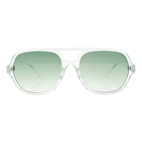 Unisex Retro Fashion Sunglasses Flat Top Racer Aviator Translucent Clear, Green