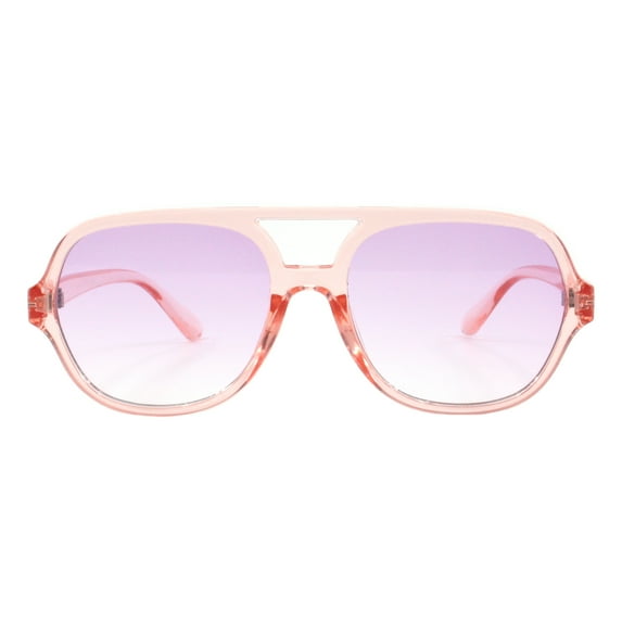 Unisex Retro Fashion Sunglasses Flat Top Racer Aviator Translucent Pink, Purple