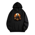 thumbnail image 1 of Unisex Retro Festival Hoodie - Fleece Gothic Print Pullover | Spooky Black Cat Fall Sweatshirt Vintage Y2K Warm, 1 of 6