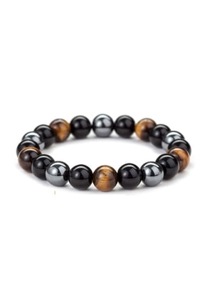 Unisex Stone Bracelet Geometric Retro Bracelet for Men and Women Tigereye Haematite Bracelet Simple Jewelry Bracelet