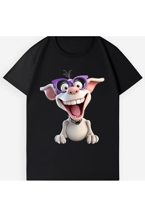 Unisex Retro Goofy Glasses T-Shirt-Funny Cartoon Character Tee Free Shipping