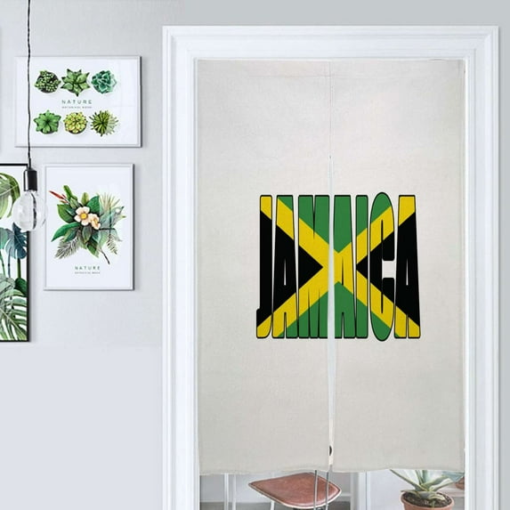 Unisex Retro Jamaica Flag Door Curtain Nordic Living Room DoorCurtain Porch Partition Curtain Kitchen Rative Half Curtain