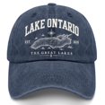 thumbnail image 1 of Unisex Retro Lake Ontario Baseball Cap - Vintage Graphic Trucker Hat with Classic Fit Design, 1 of 2