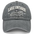 thumbnail image 1 of Unisex Retro Lake Ontario Baseball Cap - Vintage Graphic Trucker Hat with Classic Fit Design, 1 of 2