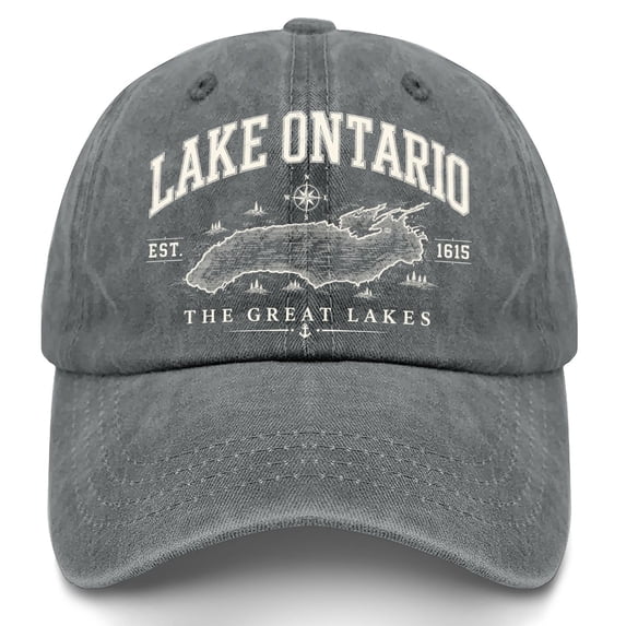 Unisex Retro Lake Ontario Baseball Cap - Vintage Graphic Trucker Hat with Classic Fit Design