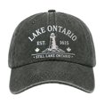 thumbnail image 1 of Unisex Retro Lake Ontario Baseball Cap - Vintage Graphic Trucker Hat with Classic Fit Design, 1 of 4