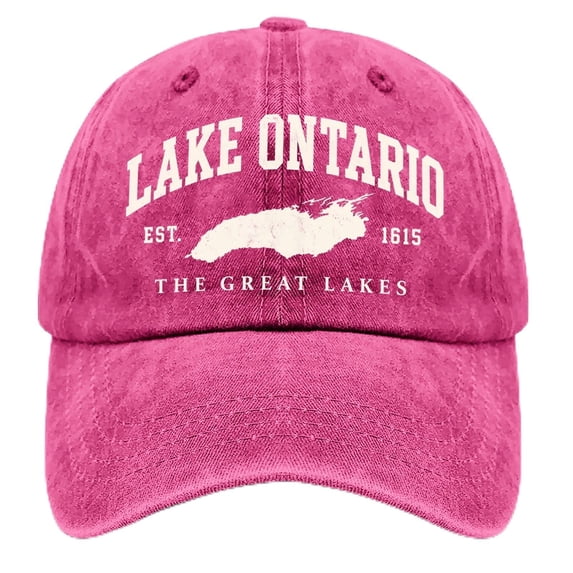 Unisex Retro Lake Ontario Baseball Cap - Vintage Graphic Trucker Hat with Classic Fit Design