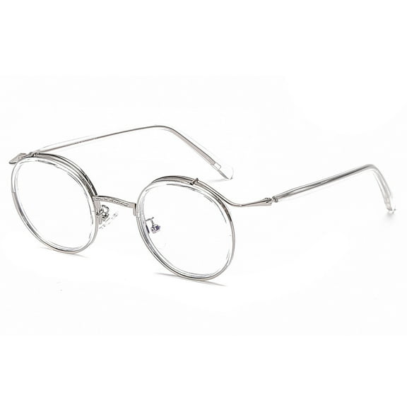 Unisex Retro Round Frame Clear Lens Designer Mens Womens Vintage Eyeglasses Metal Glasses