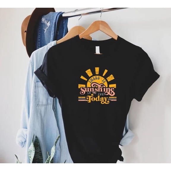 Unisex Retro Sunshine In My Soul Today T-Shirt Cotton Graphic Tee-All Size S-5Xl