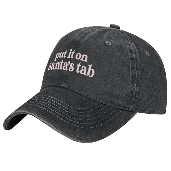 Unisex Retro Washed Christmas Hat,Put It On Santa's Tab,Adjustable Sun Hat,Perfect For Christmas New Year Celebrations