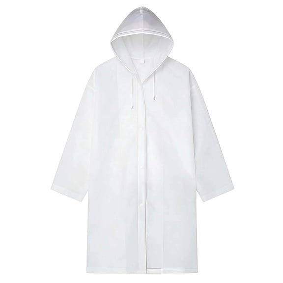 Unisex Reusable Transparent PEVA Rain Poncho Breathable Portable Rain Cape with Hood for Travel, Hiking, Cycling & Camping