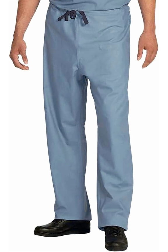 Unisex Reversible Drawcord Scrub Pants, Size 3XL, Adjustable, 2 Pockets Misty Blue