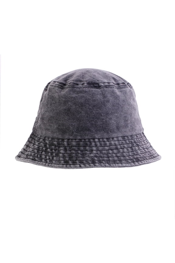 Unisex Reversible Washed Bucket Hat, Double Sided Twill Canvas Sun Hat for Summer Outdoor Activities, Beach Vacation, and Casual Fashion Black