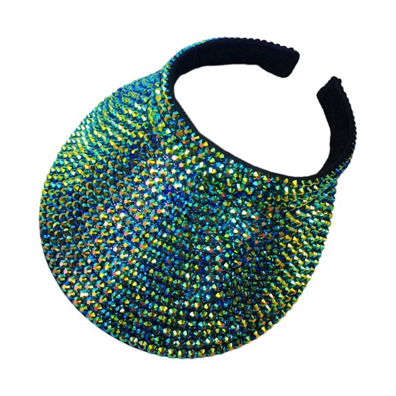 Unisex Rhinestone Wide Brim Empty Top Hat Outdoor Cap Adjustable Hat for Friend Families Travel Camping