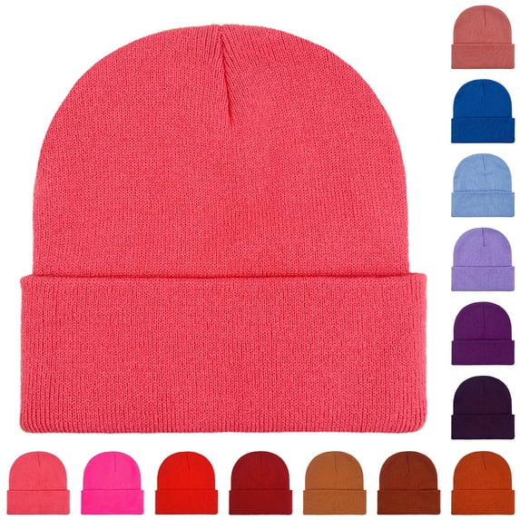 Unisex Ribbed Knit Beanie Stretch Warm Winter Hat for Cold Weather Activities