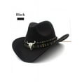 thumbnail image 1 of Unisex Riding Hat Hero Style Retro Western Cowboy Leather Belt Wide Brim Cap, 1 of 1