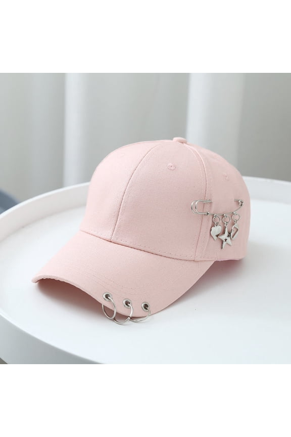 Unisex Ring Chain Baseball Caps Summer Metallic K-Pop Hip Hop Hat Trucker Cap