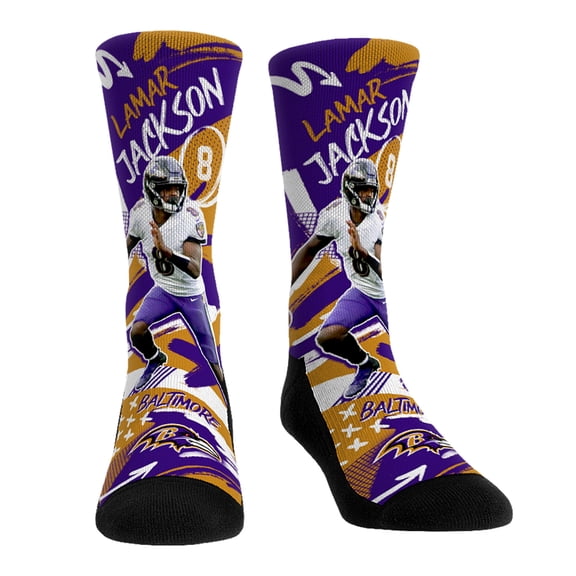 Unisex Rock Em Lamar Jackson Baltimore Ravens Playmaker Crew Socks