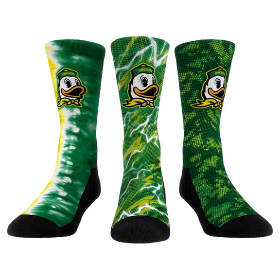 Unisex Rock Em Oregon Ducks Team Tones Three-Pack Crew Socks