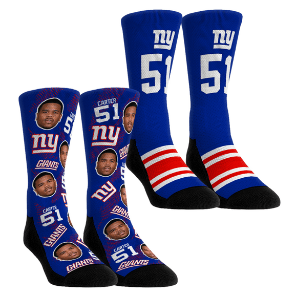 Unisex Rock Em Socks Abdul Carter New York Giants Player Football Guy Two-Pack Crew Sock Set