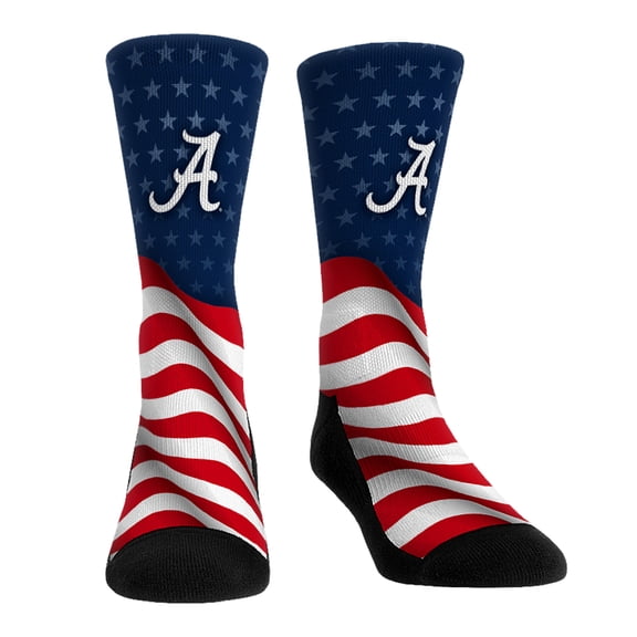 Unisex Rock Em Socks Alabama Crimson Tide Patriotic Flag Crew Socks