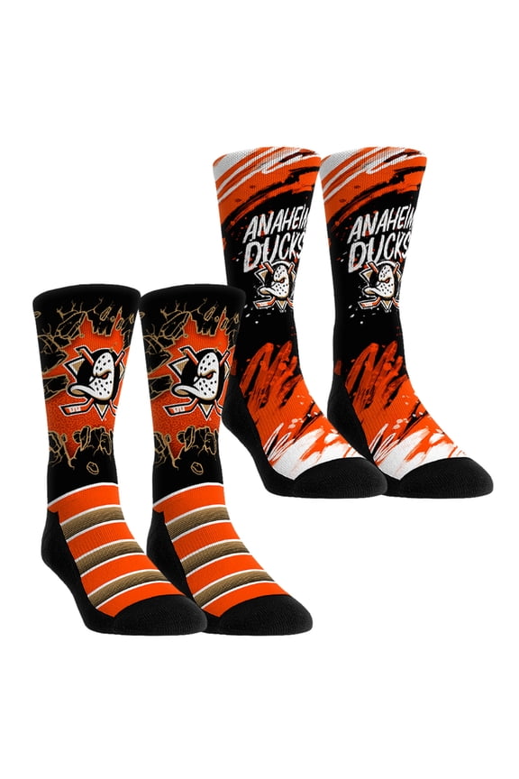 Unisex-Rock Em Socks  Anaheim Ducks Ice Breaker Two-Pack Crew Socks Set