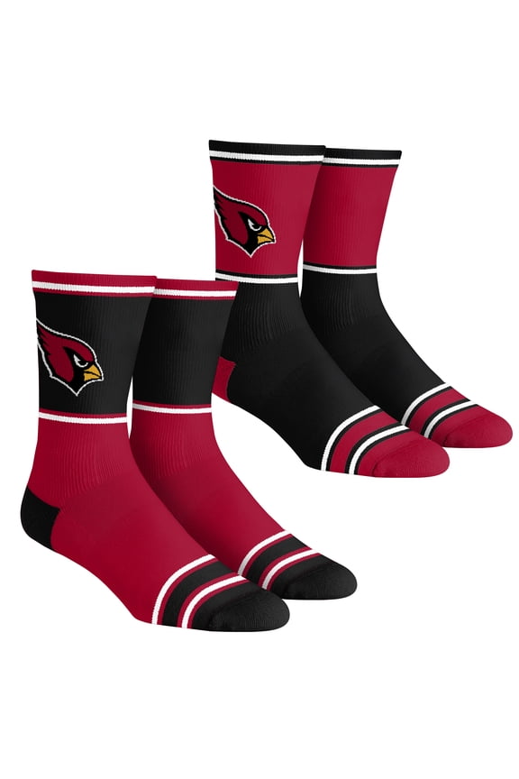 Unisex Rock Em Socks Arizona Cardinals 2-Pack Color Block Crew Socks Set