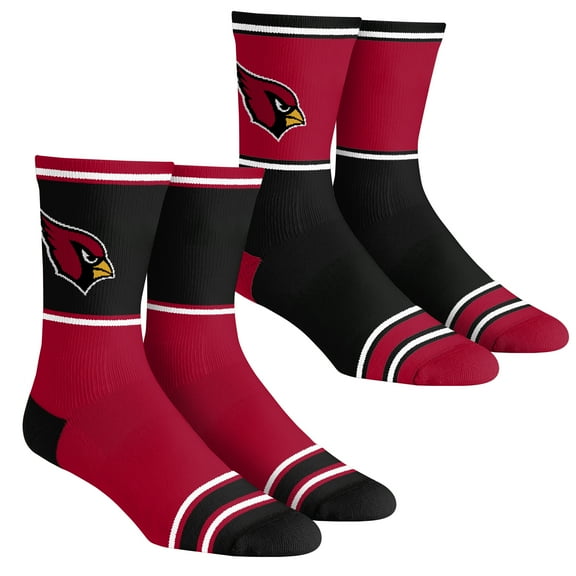 Unisex Rock Em Socks Arizona Cardinals 2-Pack Color Block Crew Socks Set