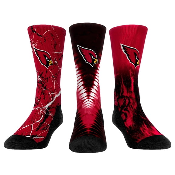 Unisex Rock Em Socks Arizona Cardinals 3-Pack Crew Socks Set