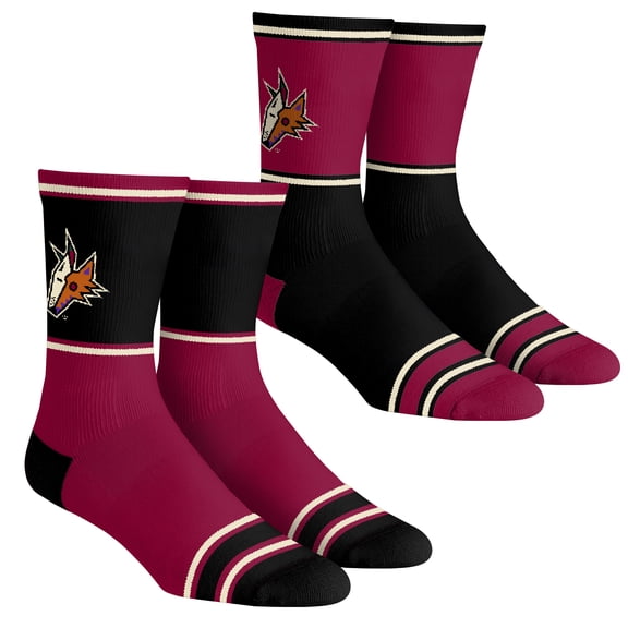 Unisex Rock Em Socks Arizona Coyotes 2-Pack Color Block Crew Socks Set