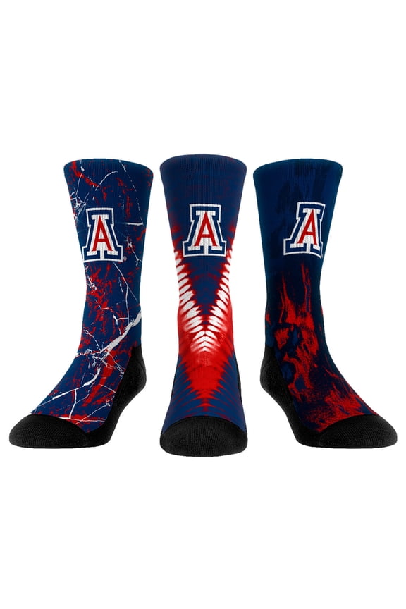 Unisex Rock Em Socks Arizona Wildcats Three-Pack Crew Socks Set