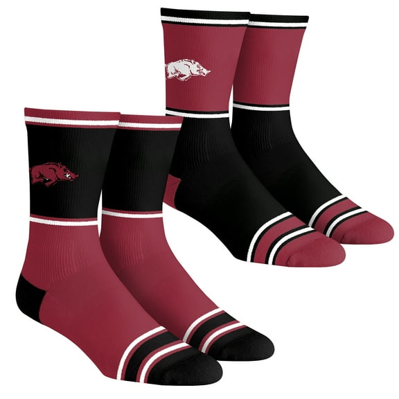 Unisex Rock Em Socks  Arkansas Razorbacks 2-Pack Color Block Crew Socks Set
