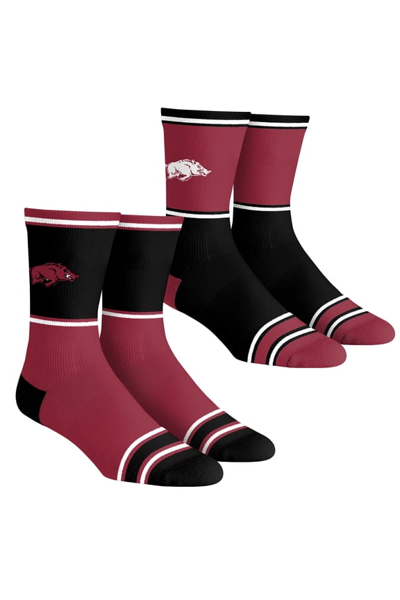 Unisex Rock Em Socks  Arkansas Razorbacks 2-Pack Color Block Crew Socks Set
