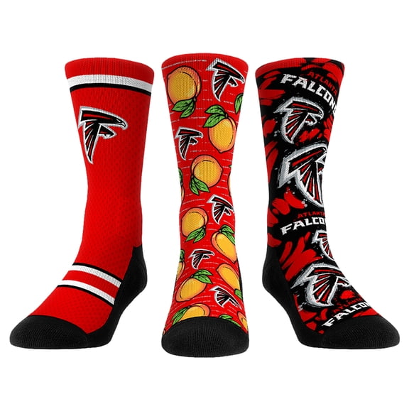 Unisex Rock Em Red Atlanta Falcons Fan Favorite Three-Pack Crew Sock Set