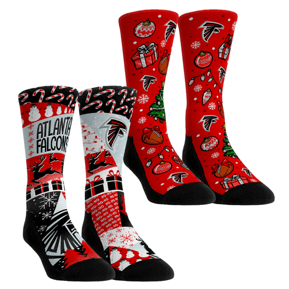 Unisex Rock Em Socks Atlanta Falcons Holiday Remix Crew Socks Two-Pack