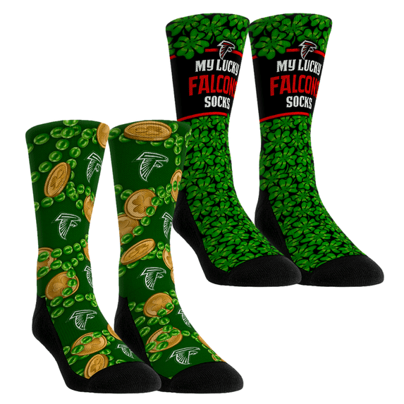 Unisex Rock Em Socks Atlanta Falcons St. Patrick's Day Two-Pack Crew Socks Set
