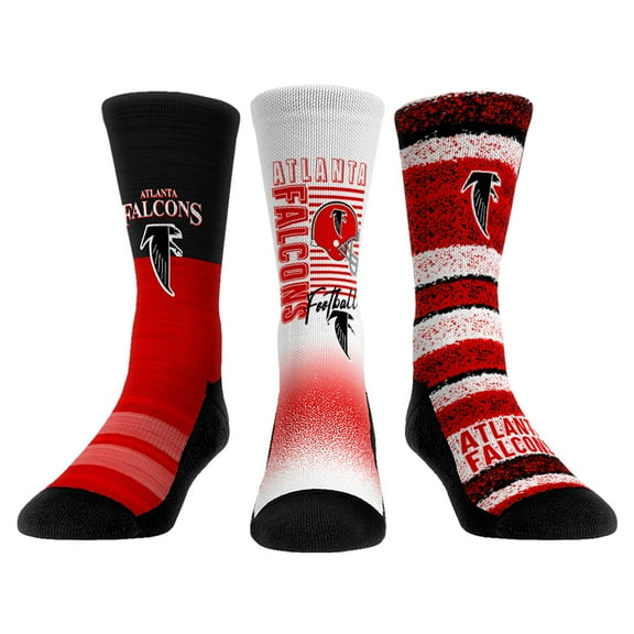 Unisex Rock Em Socks Atlanta Falcons Throwback Three-Pack Crew Sock Set