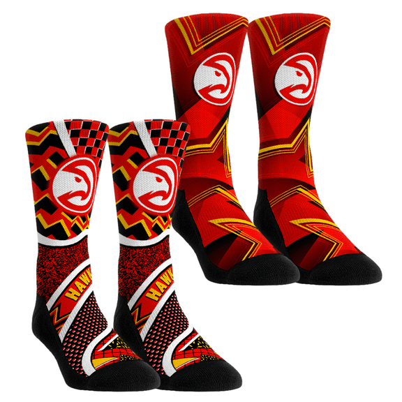 Unisex Rock Em Socks Atlanta Hawks NBA Hoops Two-Pack Crew Socks Set
