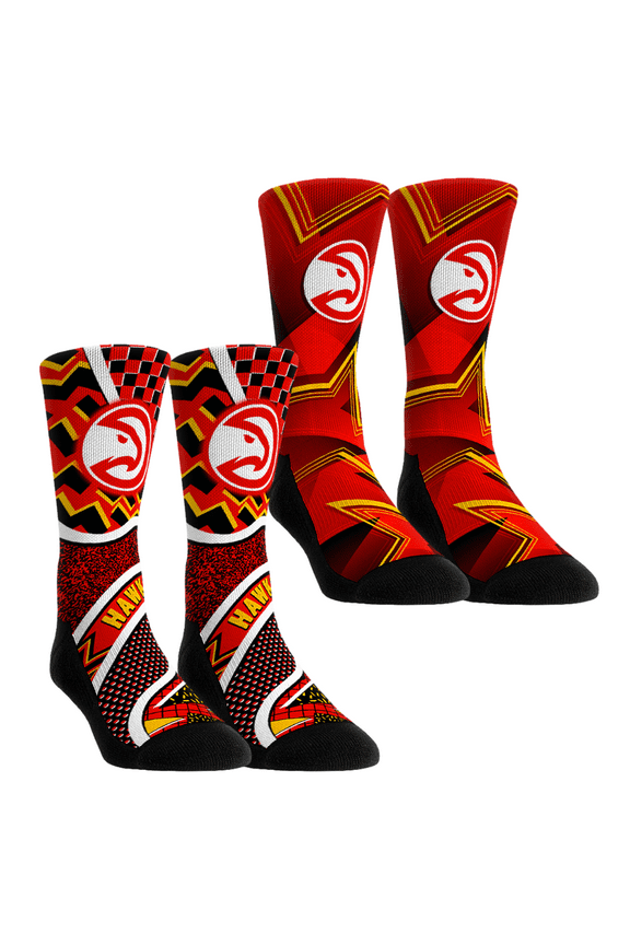 Unisex Rock Em Socks Atlanta Hawks NBA Hoops Two-Pack Crew Socks Set